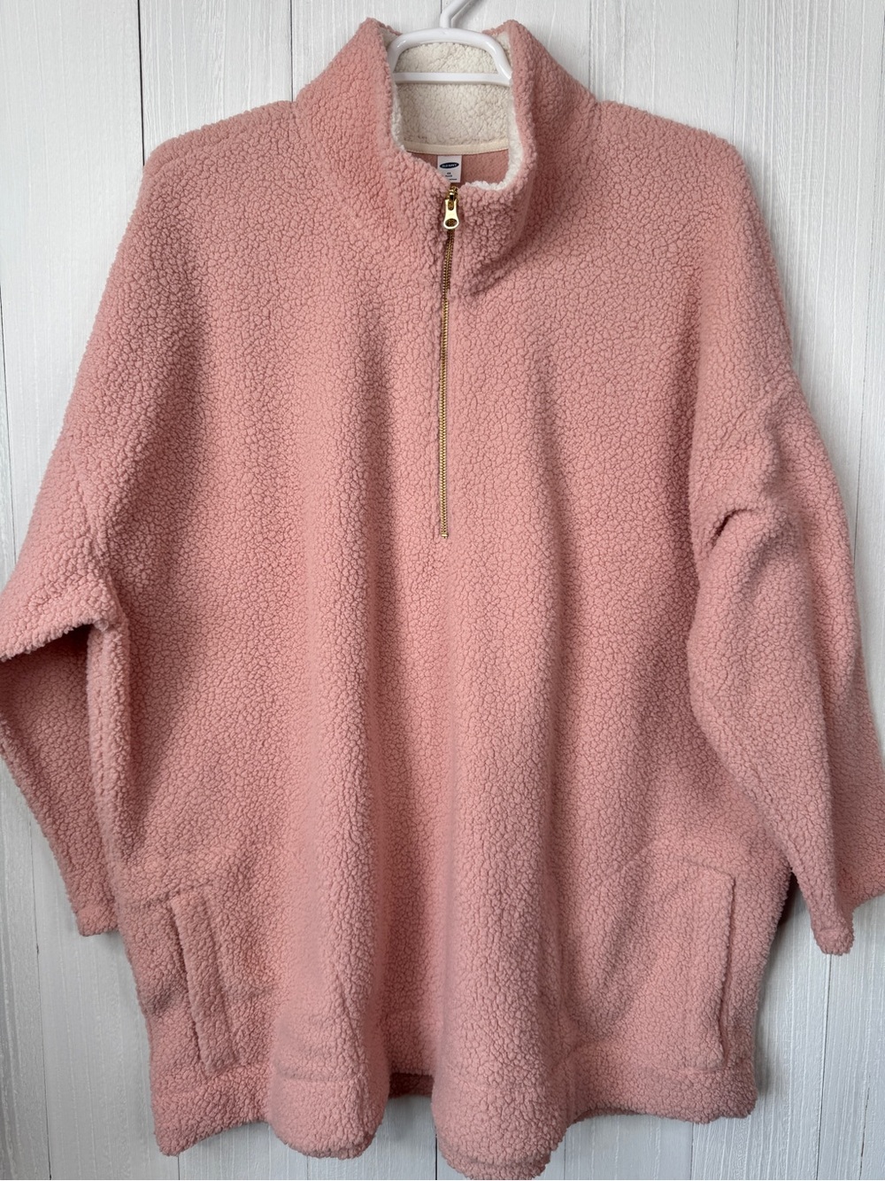 Old Navy Pink Plush Sherpa 1/4 Zip Pullover 4X